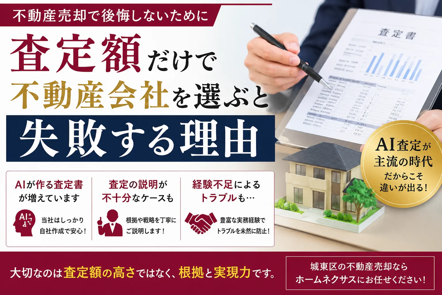 査定額だけで不動産会社を選ぶと失敗する理由|城東区の売却で後悔しない会社選び